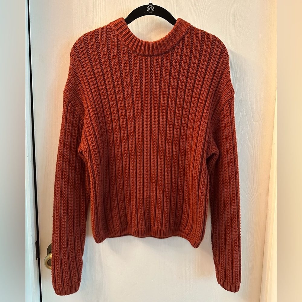 Rust cable knit sweater